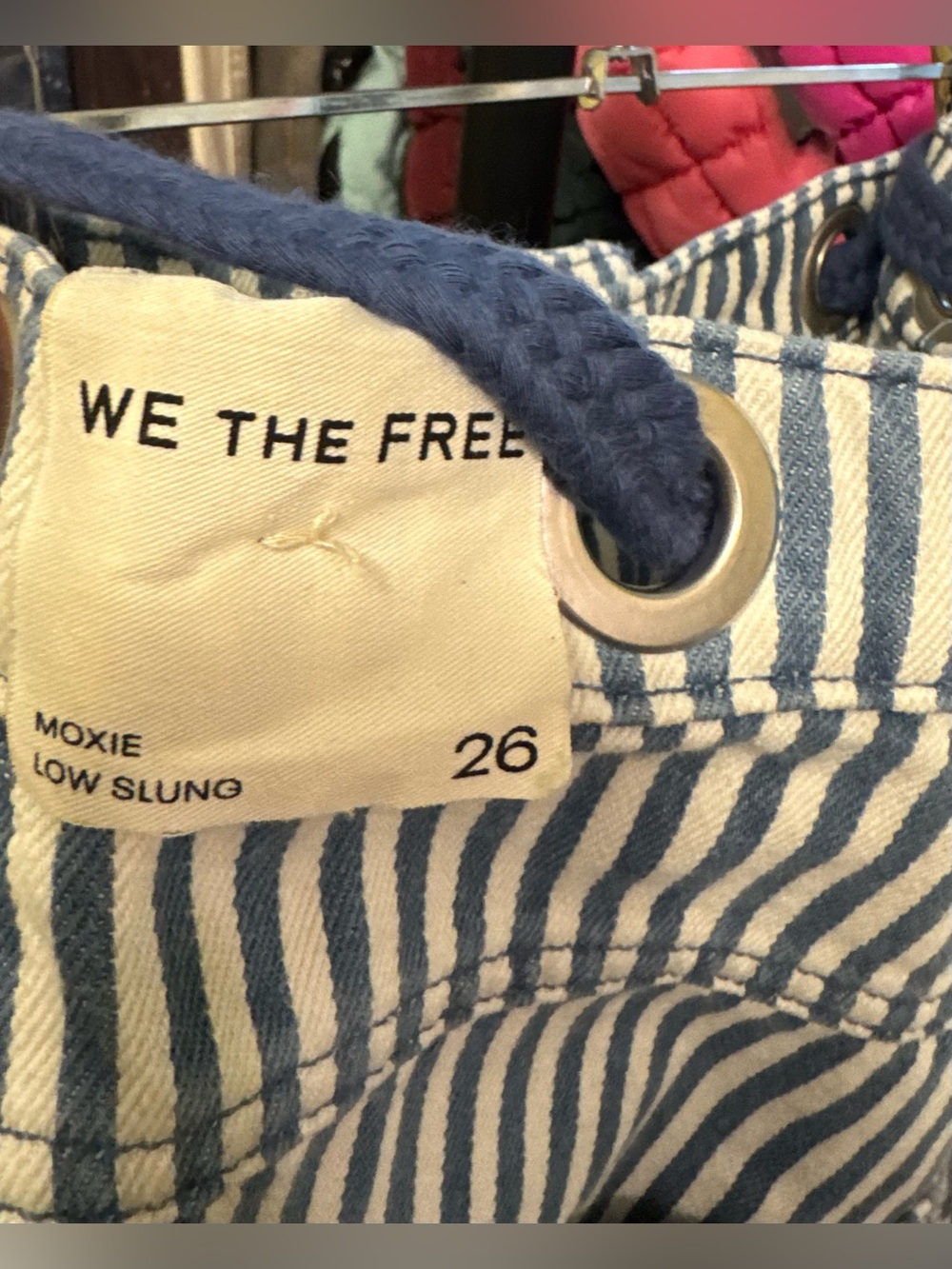 NWOT Free People We The Free Moxie Railroad Low-Slung Jeans dark slate blue - 26 - Picture 11 of 11